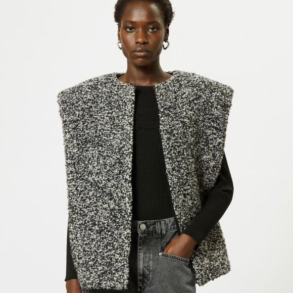 Isabel Marant Tops - Isabel Marant  Gwendalia Oversized Woolblend Bouclé Vest - Size 34F / XS / US 2